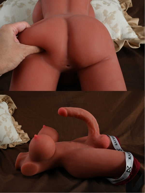 L-Join Gerçekçi 5.5 Kg Brown (Melez) Yarım Vücut Trans Vajina Mastürbatör Dildo - C-LJ2111KB