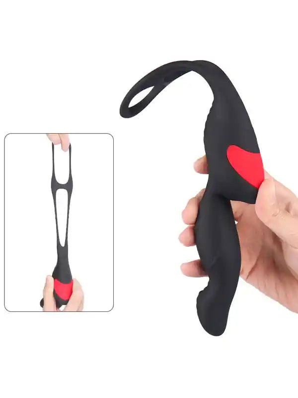 Langer-RTC Prostat ve Penis Halkalı Şarjlı Uzaktan Kumandalı Anal Vibratör - S070-2
