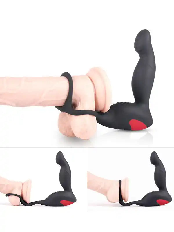 Langer-RTC Prostat ve Penis Halkalı Şarjlı Uzaktan Kumandalı Anal Vibratör - S070-2