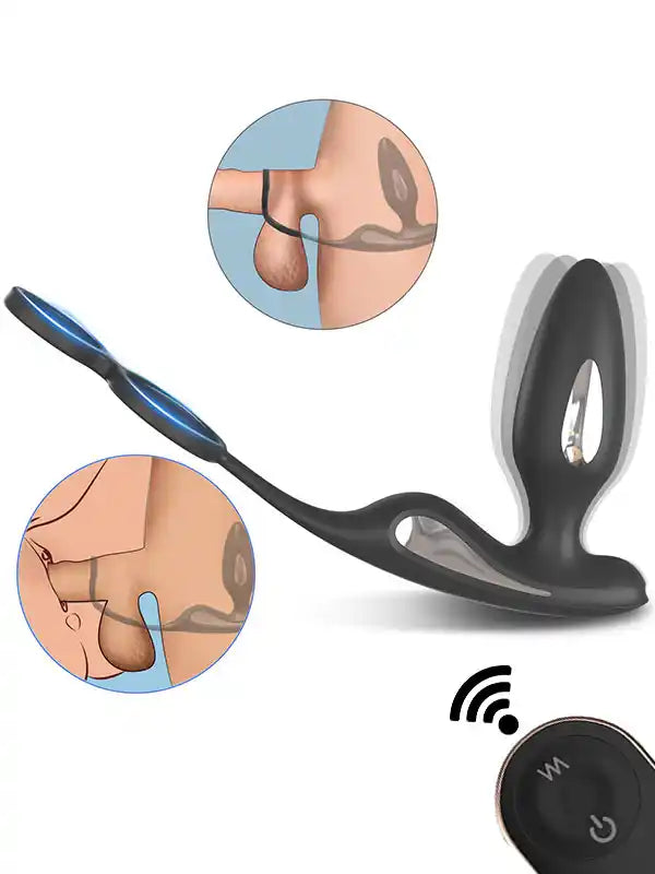 Penis Halkalı Şarjlı Giyilebilir Anal Vibratör - S426-4