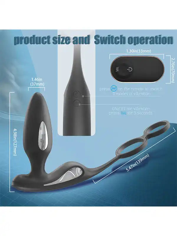 Penis Halkalı Şarjlı Giyilebilir Anal Vibratör - S426-4