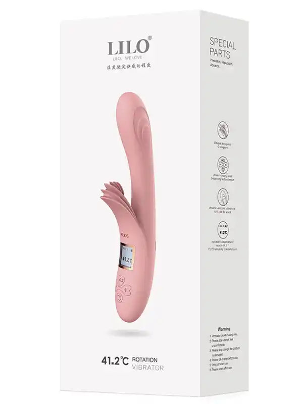 LCD Ekranlı Rotating Isıtmalı Şarjlı 10 Titreşim Modlu Lüks Vibratör 22,8 cm - LLB1913