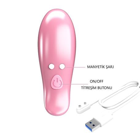 Leaf - USB'den Manyetik Şarjlı Titreşim Mandallı Göğüs Uyarıcı Vibratör - BDM1388