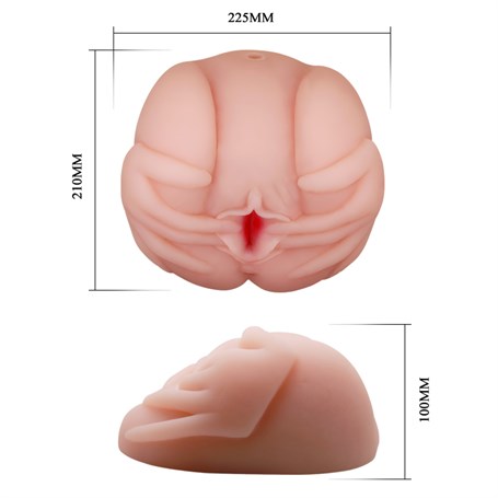 Lifelike 2 İşlevli Titreşimli Suni Vajinal ve  Anal Masturbatör - BDM9022