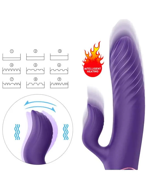 Lighter Isıtmalı İleri Geri Hareketli Şarjlı G-Spot Vibratör 21,4 cm - S142-2