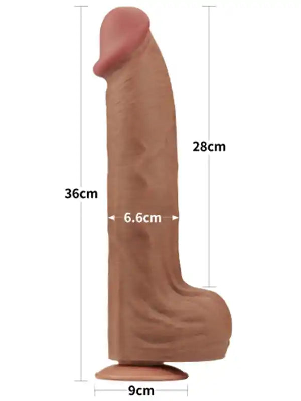 LoveToy 14'' Sliding Skin Dual Layer Çift Katmanlı Dev Dildo 36 cm - LV317064