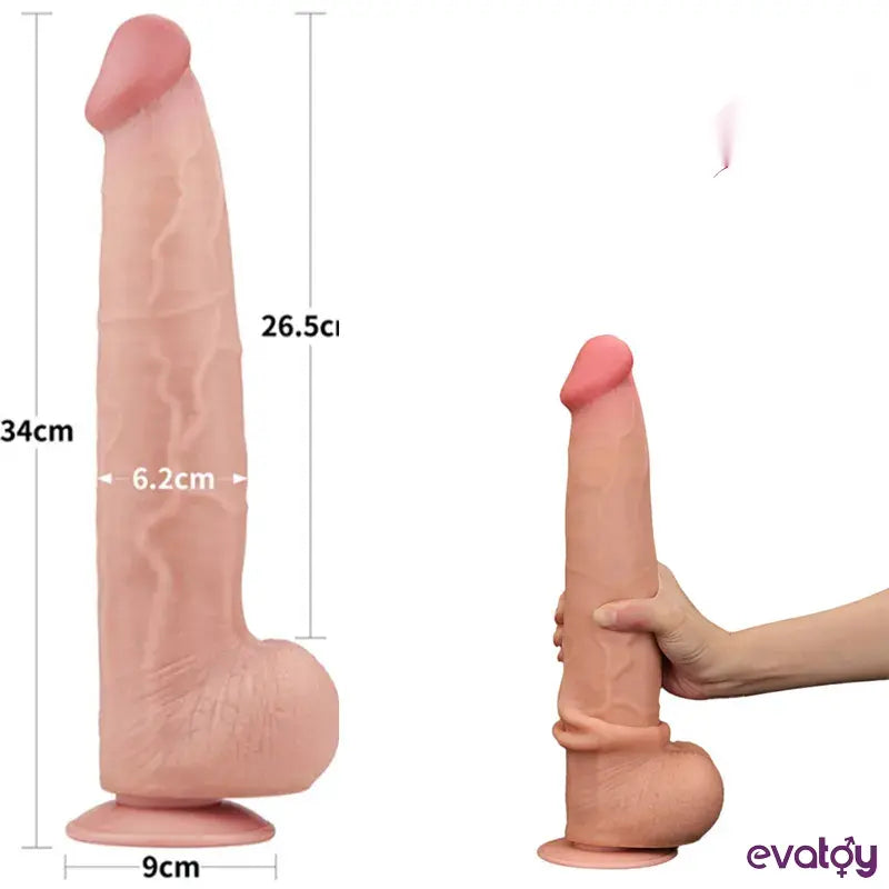 Lovetoy 34 Cm Çift Katmanlı Kayar Derili Dildo - FA-317053