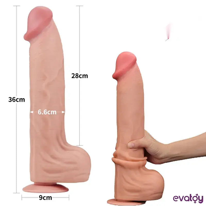 Lovetoy 36 Cm Çift Katmanlı Kayar Derili Dildo - FA-317054