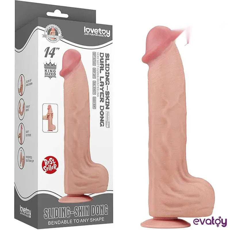 Lovetoy 36 Cm Çift Katmanlı Kayar Derili Dildo - FA-317054