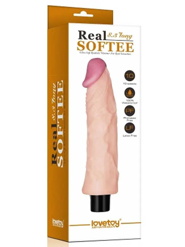 Lovetoy 8" REAL SOFTEE Titreşimli Et Dokusunda Vibratör 20 cm - LV0913