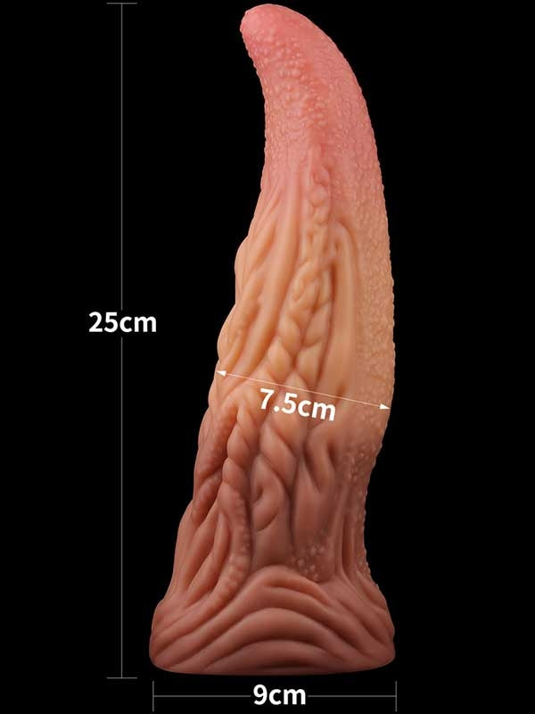 LoveToy Çift Katmanlı Platinyum Silikon Monster Dildo 25 cm - LV411018