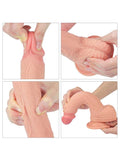 LoveToy Çift Katmanlı Platinyum Silikon Realistik Dildo 22 cm - LV4003