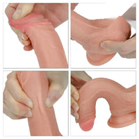 LoveToy Nature Cock 18 Cm Çift Katmanlı Platinum Dildo - FA-4001