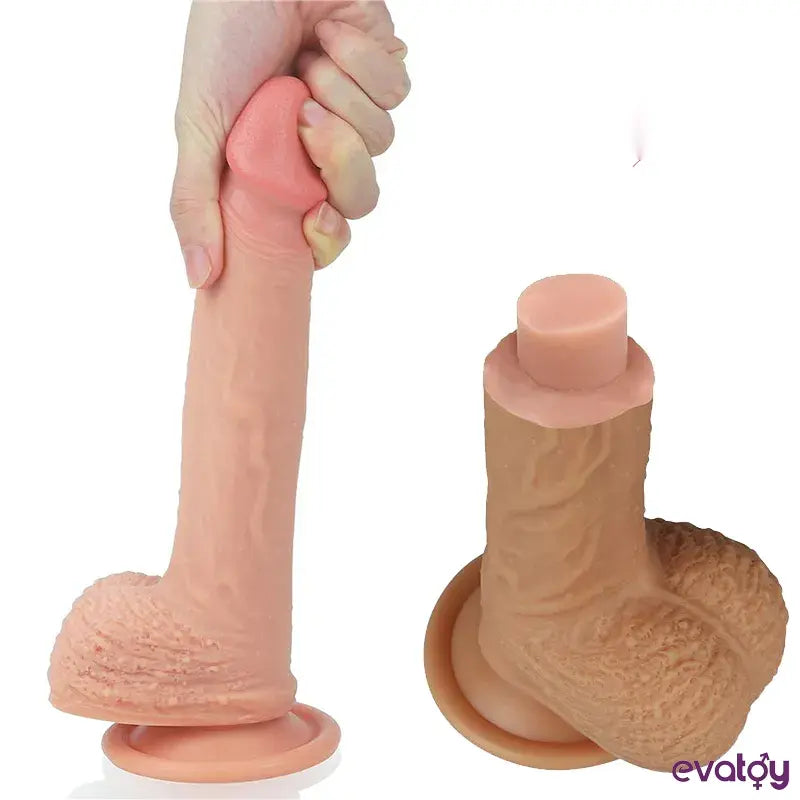 LoveToy Nature Cock 21.5 Cm Çift Katmanlı Platinum Dildo - FA-4003