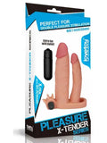 X Tender İkili Titreşimli Realistik Penis Kılıfı 2.5 cm Uzatmalı - LV314100