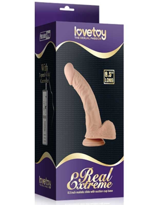 LoveToy Real Extreme Eğik Realistik Titreşimli Dildo 22 cm - LV350045-1