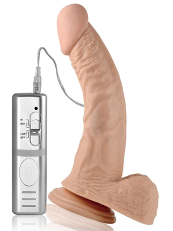 LoveToy Real Extreme Eğik Realistik Titreşimli Dildo 22 cm - LV350045-1