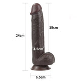 LoveToy Sliding 24 Cm Çift Katmanlı Zenci Dildo - FA-317014