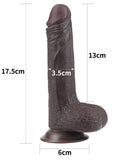 Kayar Derili Çift Katmanlı Gerçekçi Dildo 17.5 cm Siyah - LV317011