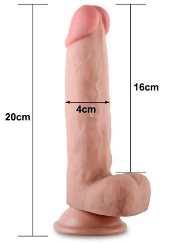 LoveToy Sliding Çift Katmanlı Realistik Dildo 20 cm - LV317002