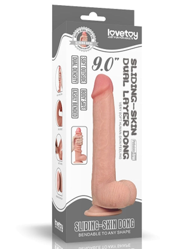 LoveToy Sliding Çift Katmanlı Realistik Dildo 23 cm - LV317003