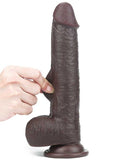 Kayar Derili Çift Katmanlı Realistik Dildo 23 cm Siyah - LV317013