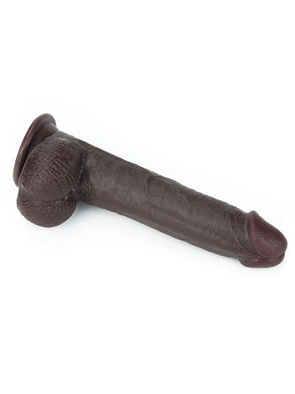 Kayar Derili Çift Katmanlı Realistik Dildo 23 cm Siyah - LV317013