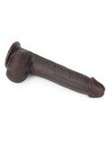 Kayar Derili Çift Katmanlı Realistik Dildo 23 cm Siyah - LV317013