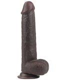 Kayar Derili Çift Katmanlı Realistik Dildo 23 cm Siyah - LV317013