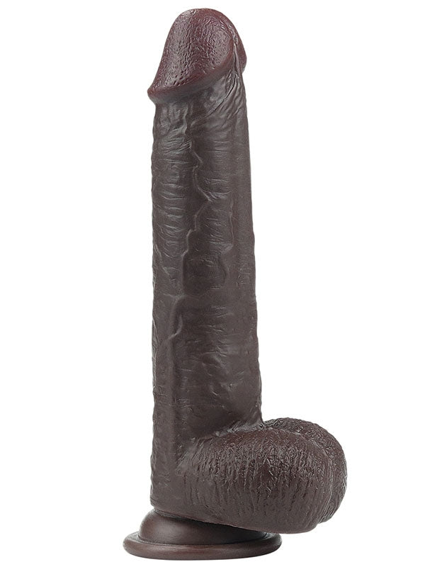 Kayar Derili Çift Katmanlı Realistik Dildo 23 cm Siyah - LV317013