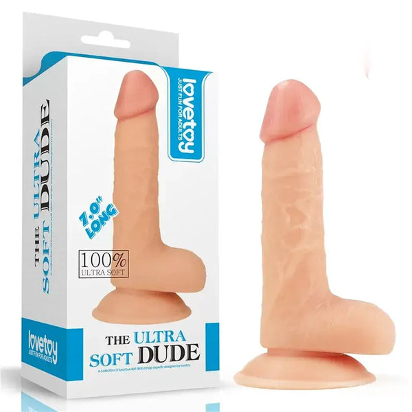 LoveToy The Ultra Soft Dude 18 Cm Dildo - FA-1087