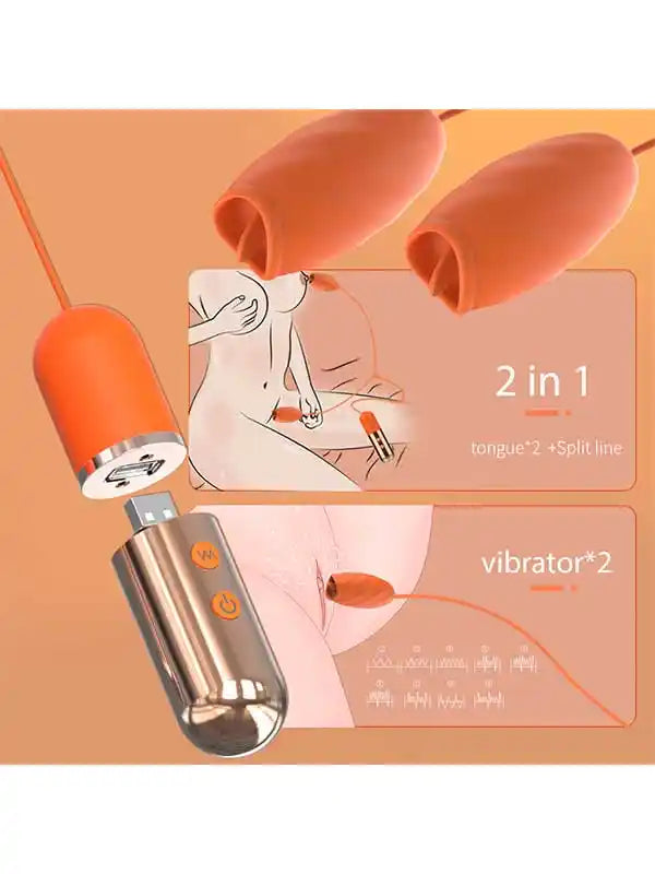 Magic Bean-3 Şarjlı Dil Stimülasyonlu 2'li Titreşim Topları - S350-3