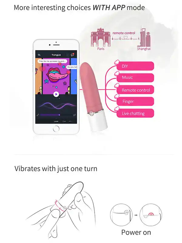 Magic Motion LOTOS Lipstick Telefon Kontrollü Ruj Vibratör - MMLTS