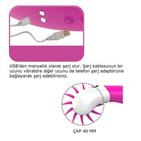 Manyetik Şarjlı 12 Fonksiyonlu Titreşimli Klitoris Dil Uyarıcılı Teknolojik Vibratör - BDM1114