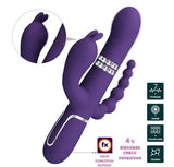 Manyetik Şarjlı Oynar Gövdeli Klitoral & Anal Uyarıcılı Teknolojik Vibratör Penis - BDM1385