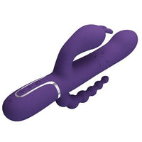 Manyetik Şarjlı Oynar Gövdeli Klitoral & Anal Uyarıcılı Teknolojik Vibratör Penis - BDM1385