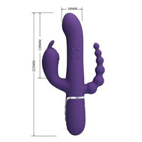Manyetik Şarjlı Oynar Gövdeli Klitoral & Anal Uyarıcılı Teknolojik Vibratör Penis - BDM1385