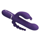 Manyetik Şarjlı Oynar Gövdeli Klitoral & Anal Uyarıcılı Teknolojik Vibratör Penis - BDM1385