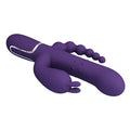 Manyetik Şarjlı Oynar Gövdeli Klitoral & Anal Uyarıcılı Teknolojik Vibratör Penis - BDM1385