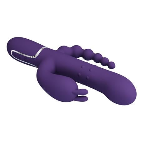 Manyetik Şarjlı Oynar Gövdeli Klitoral & Anal Uyarıcılı Teknolojik Vibratör Penis - BDM1385