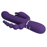 Manyetik Şarjlı Oynar Gövdeli Klitoral & Anal Uyarıcılı Teknolojik Vibratör Penis - BDM1385