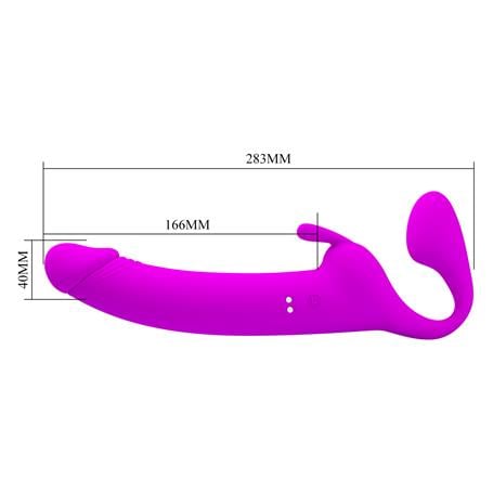 Manyetik USB Şarjlı Klitoris Darbe Modlu Çift Taraflı Strapon Teknolojik G-Spot Vajinal Vibratör - Zanini - BDM1399