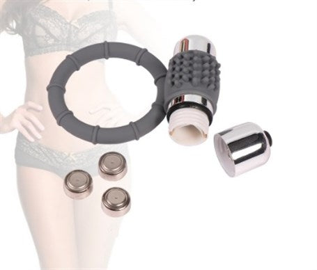 Metal Titreşimli Silikon Penis Halkası - - BDM4000