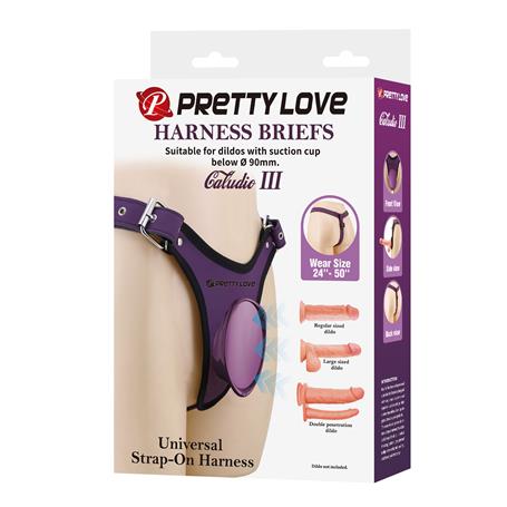Mor Renkli Universal Protez Penis Belden Bağlama Kemeri - Caludio 3 - BDM1589