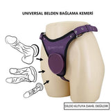 Mor Renkli Universal Protez Penis Belden Bağlama Kemeri - Caludio 3 - BDM1589