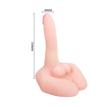 21 cm Oynar Başlı Titreşimli Sesli Çift Girişli Realistik Vibratör Masturbatör Penis - 8016