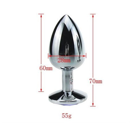 Mücevher Taşlı Küçük Boy Paslanmaz Çelik Anal Tıkaç (Plug) - BDM009