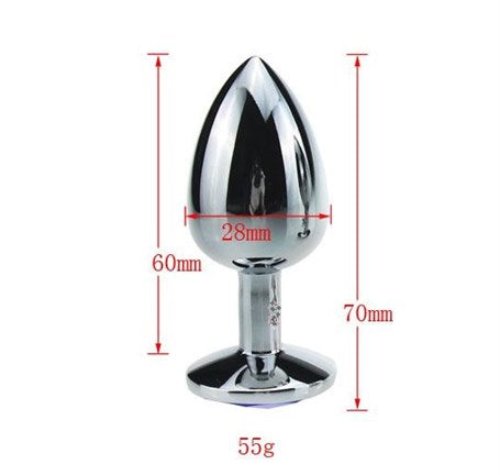 Mücevher Taşlı Küçük Boy Paslanmaz Çelik Anal Tıkaç (Plug) - BDM009