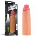 16,5 cm Nature Extender 4.5 cm Dolgulu Premium Ten Rengi Silikon Penis Kılıfı - LV4211F