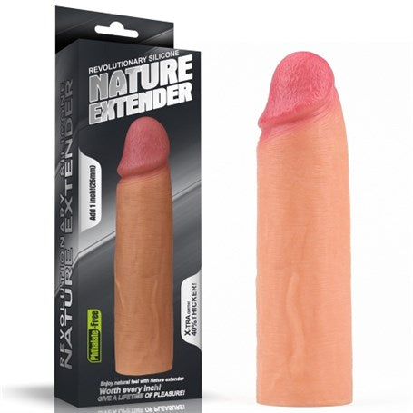Nature Extender 4.5 cm Dolgulu Premium Ten Rengi Silikon Penis Kılıfı - CA-LV4211F